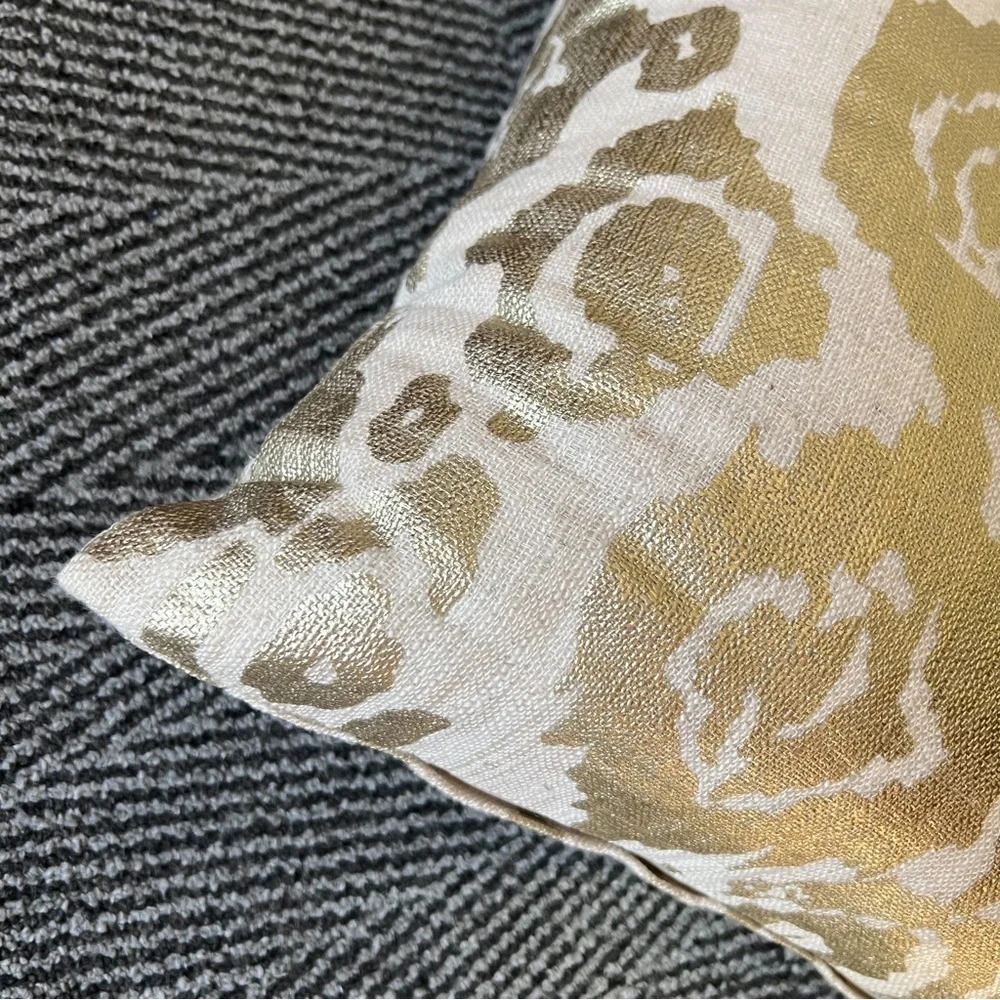 ✨ Gold Foil IKAT Anthropologie Pillow ✨